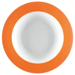 PULSIVA Teller Multi-Color tief; 350 ml, 23.5x4.6 cm (ØxH); weiss/orange; rund; 6 Stück / Pack