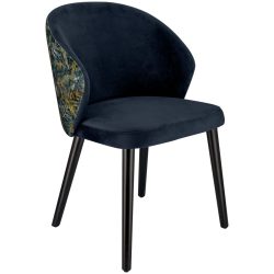 VEGA Polsterstuhl Floral; 54x59x82 cm (BxTxH); Sitz blau, Gestell schwarz