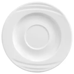 PULSIVA Kaffee-/Becher-/Suppen-Untertasse Melody; 16.1 cm (Ø); weiss; rund; 6 Stück / Pack