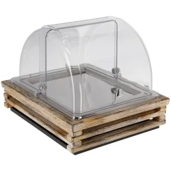 VEGA Kühlvitrine Natchez Edelstahl 1/2; GN 1/2, 37x31x27.7 cm (LxBxH); vintage weiss/transparent/edelstahl; rechteckig