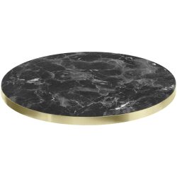 VEGA Indoor-Tischplatte Marvani rund; 120x2.5 cm (ØxH); gold/schwarz/marmoriert; rund