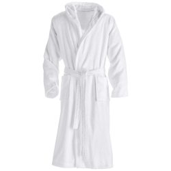 ERWIN M. Bademantel Adria mit Kapuze; Kleidergrösse 2XL; weiss