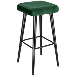 VEGA Barhocker Tonda; 40x40x79 cm (BxTxH); Sitz tannengrün, Gestell schwarz; 2 Stück / Pack