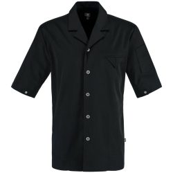 JOBELINE Herren Kochjacke Joel Kurzarm; Kleidergrösse 56; schwarz