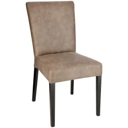 PULSIVA Polsterstuhl Lino Kunstleder schwer entflammbar; 46x67x101 cm (BxTxH); Sitz braun, Gestell braun; 2 Stück / Pack