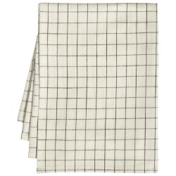 ERWIN M. Meterware Tischdecke Skan klein kariert; 160 cm (B); cremeweiss/anthrazit