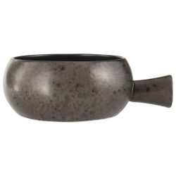 Porland Schale Ironstone mit Griff; 600 ml, 14x6.25 cm (ØxH); dunkelbraun/schwarz; rund; 6 Stück / Pack