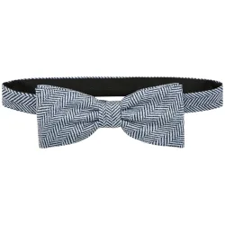 JOBELINE Fliege Herringbone; blau/weiss