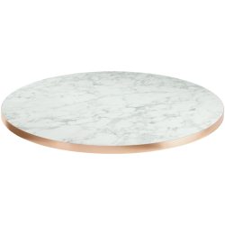 VEGA Indoor-Tischplatte Marvani rund; 80x2.5 cm (ØxH); kupfer/weiss/marmoriert; rund