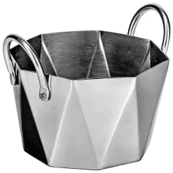 VEGA Mini-Topf Lambro; 470 ml, 10x7.6 cm (ØxH); silber; achteckig; 6 Stück / Pack
