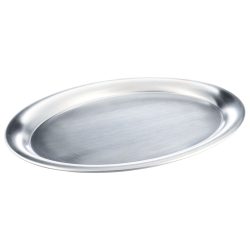 PULSIVA Edelstahltablett Caccia 10er-Pack; 29x22x1.5 cm (LxBxH); silber; oval; 10 Stück / Pack