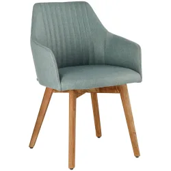 VEGA Armlehnstuhl Arne; 56.5x60x85.5 cm (BxTxH); Sitz hellblau, Gestell eiche/natur; 2 Stück / Pack