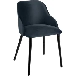 VEGA Polsterstuhl Almonda Samt; 54x64x77.5 cm (BxTxH); Sitz dunkelblau, Gestell schwarz