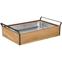 VEGA Buffet Kühltablett Esino mittel, Edelstahl 1/1; GN 1/1, 61.9x38.6x16.9 cm (LxBxH); eiche/schwarz/edelstahl; rechteckig