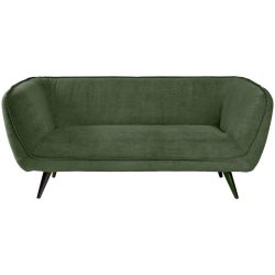VEGA Sofa Kelso Cord, 3-Sitzer; 183x88x76 cm (BxTxH); Sitz grün, Gestell schwarz