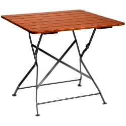 VEGA Biergartentisch Bavaria quadratisch; 80x80x74 cm (LxBxH); Platte kastanie, Gestell schwarz; quadratisch