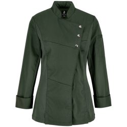 JOBELINE Damen Kochjacke Lewis Langarm; Kleidergrösse 36; dunkeloliv