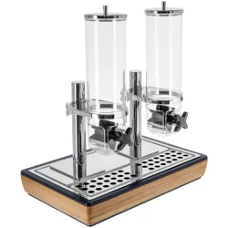 VEGA Müslispender Montana doppelt, GN 1/1, 2x 4l; GN 1/1, 57x36.5x50.5 cm (LxBxH); eiche/transparent/edelstahl; rechteckig