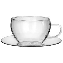 VEGA Kaffee- Ober- und Untertasse Nini; 250 ml, 8.8x6.1 cm (ØxH); transparent; 6 Stück / Pack