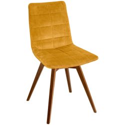 VEGA Schalenstuhl Milaria Samt, Gestell Holz; 60x51x88.5 cm (BxTxH); Sitz gold, Gestell nussbaum; 2 Set / Pack