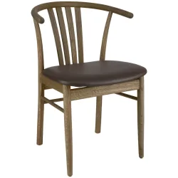 VEGA Holzstuhl Olmaro; 44x43x80 cm (BxTxH); Sitz braun, Gestell natur; 2 Stück / Pack