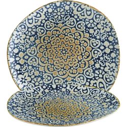 Bonna Teller flach organisch Alhambra; 29x27 cm (LxB); blau/weiss/braun; organisch; 6 Stück / Pack