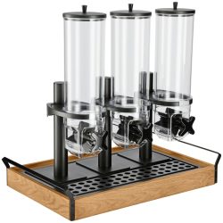 VEGA Müslispender Esino dreifach 1/1; GN 1/1, 61.9x38.6x56.2 cm (LxBxH); eiche/schwarz; rechteckig