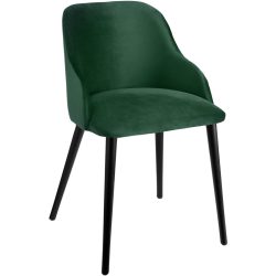 VEGA Polsterstuhl Almonda Samt; 54x64x77.5 cm (BxTxH); Sitz tannengrün, Gestell schwarz