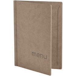 VEGA Klemmbinder Perron mit Prägung MENU A4; DIN A4, 22.5x30.5 cm (BxH); taupe