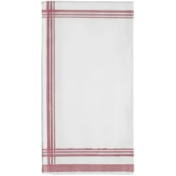 GARCIA DE POU Serviette Leina 1/8 gefaltet; 45x45 cm (BxL); weiss/bordeaux; 25 Stück / Pack