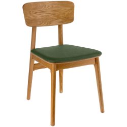 VEGA Stuhl Yorin Stoff; 47x55x82 cm (BxTxH); Sitz grün, Gestell braun; 2 Stück / Pack