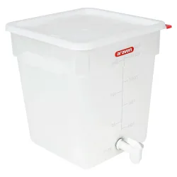 Araven Kunststoffspender mit Ablasshahn; 28.5x28.5x23 cm (LxBxH); weiss