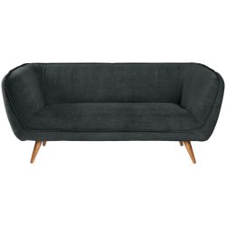 VEGA Sofa Kelso Cord, 3-Sitzer; 183x88x76 cm (BxTxH); Sitz anthrazit, Gestell buche