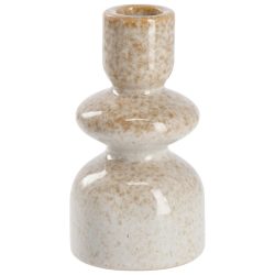 Spitzkerzenhalter Attila; 6.6x12.3 cm (ØxH); beige/braun