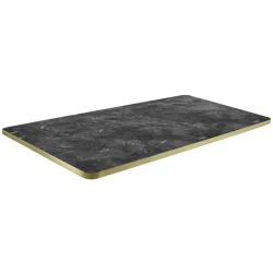 VEGA Indoor-Tischplatte Marvani rechteckig; 120x80x2.5 cm (LxBxH); gold/schwarz/marmoriert; rechteckig