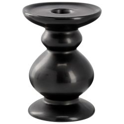 Kerzenhalter  Olea 2in1; 8.6x11.8 cm (ØxH); schwarz