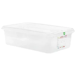 Denox GN-Kunststoffbehälter Dena 1/1; GN 1/1, 21000 ml, 53x32.5x15 cm (LxBxT); transparent; 6 Stück / Pack
