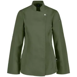 JOBELINE Damen Kochjacke Carter Langarm; Kleidergrösse 56; oliv