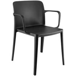 PULSIVA Kunststoffstuhl Rigg mit Armlehne; 57x55x78 cm (BxTxH); schwarz; 4 Stück / Pack
