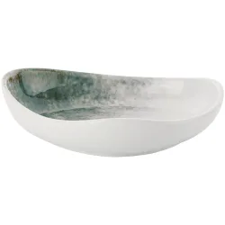 VEGA Teller tief Purior; 350 ml, 18.5x17x4.9 cm (LxBxH); weiss/petrol; oval; 6 Stück / Pack