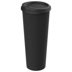 elasto REuse Mehrwegbecher Michigan inkl. Deckel; 500 ml, 7.9x18 cm (ØxH); schwarz; 25 Stück / Pack