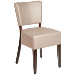 PULSIVA Polsterstuhl Prestige; 45x50x82 cm (BxTxH); Sitz beige, Gestell nussbaum; 2 Stück / Pack