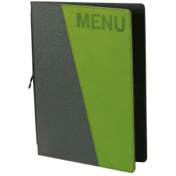 VEGA Speisekarte Sully mit Prägung MENU A4; DIN A4, 25x34 cm (BxH); grün