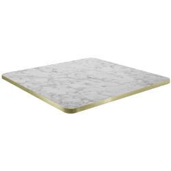 VEGA Indoor-Tischplatte Marvani quadratisch; 68x68x2.5 cm (LxBxH); gold/weiss/marmoriert; quadratisch