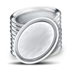 PULSIVA Edelstahltablett Caccia 10er-Pack; 26.5x20x1 cm (LxBxH); silber; oval; 10 Stück / Pack