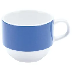 PULSIVA Kaffeetasse Multi-Color; 160 ml, 7x6 cm (ØxH); weiss/blau; rund; 6 Stück / Pack
