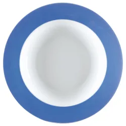 PULSIVA Teller Multi-Color tief; 350 ml, 23.5x4.6 cm (ØxH); weiss/blau; rund; 6 Stück / Pack