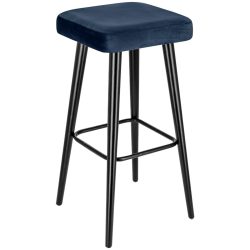 Vega, VEGA Barhocker Tonda; 40x40x79 cm (BxTxH); Sitz dunkelblau, Gestell schwarz; 2 Stück / Pack
