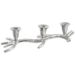 Spitzkerzenhalter Dilan; 39x16x8 cm (LxBxH); silber