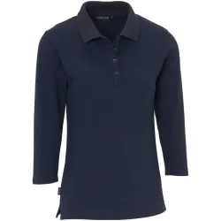 JOBELINE Damen-Polo Cato dreiviertelarm; Kleidergrösse 2XL; navy